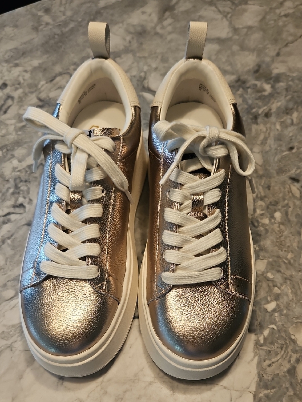 Never Worn Ash Metallic Platform Gold Sneakers